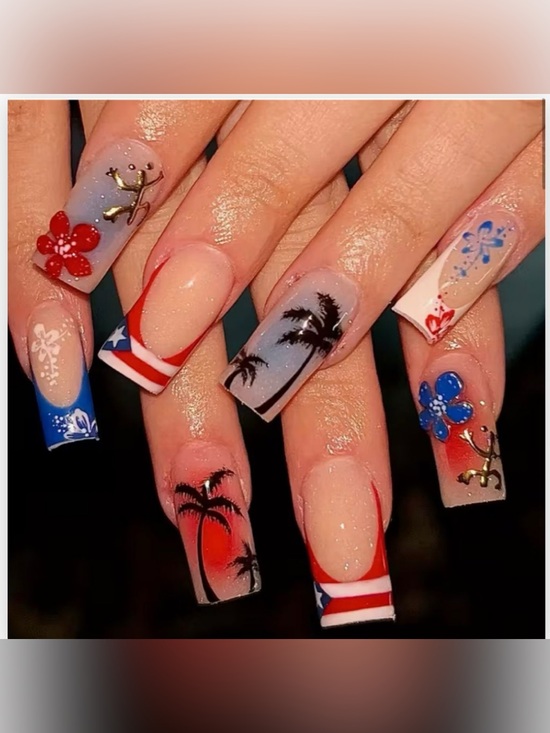 Accessories - Tropical Puerto Rico Press On Nails 🆕